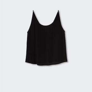 NWOT MANGO Back V-Neck Top, Size S, Color Black